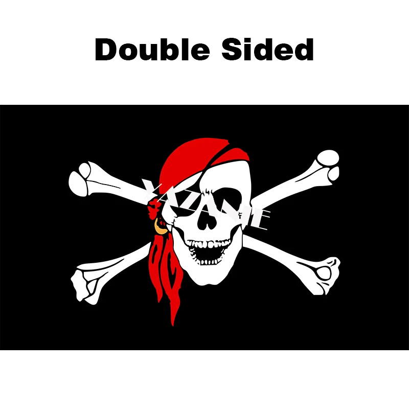 Double Sided YAZANIE Any Size Custom Pirate Flag Halloween Jolly Roger Skull Flag Polyester Sabres Swords Flags And Banners Home Decoration - Цвет: Double Sided