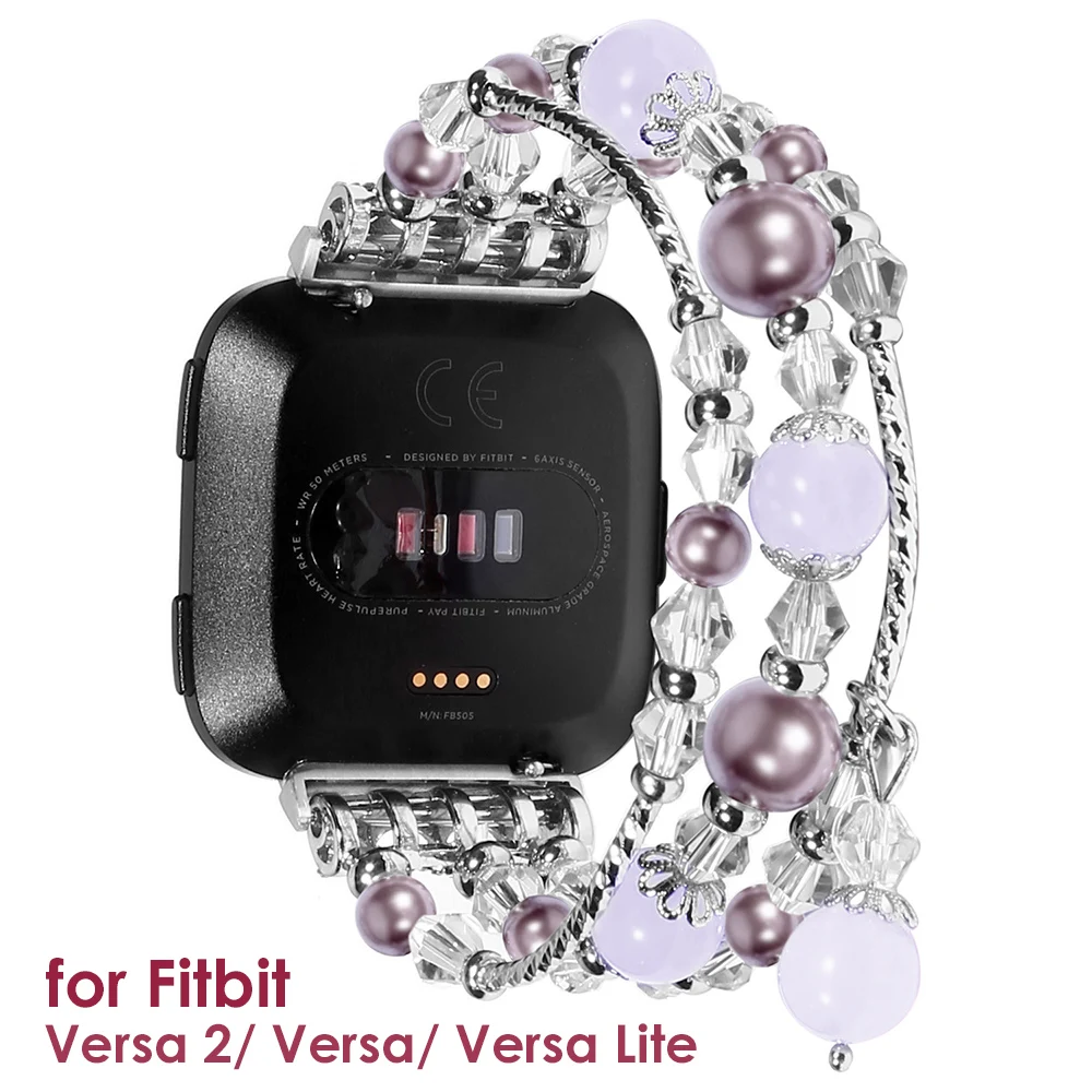 Purple Bands for Fitbit Versa 2/ Versa Lite Jewelry Bracelet with