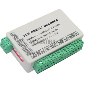 

9 Channel DMX512 Decoder Dimmer Driver 9CH RGB DMX Controller DC5V-24V for RGB LED Strip Light Tape Lamp Module