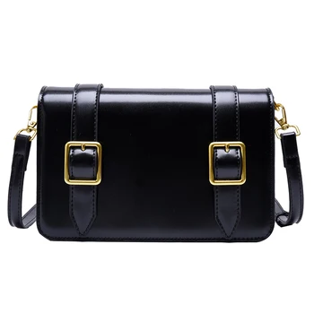 

High quality solid PU leather women's Square messenger bag bolsa feminina bags for women 2020 sac a main femme handbag women