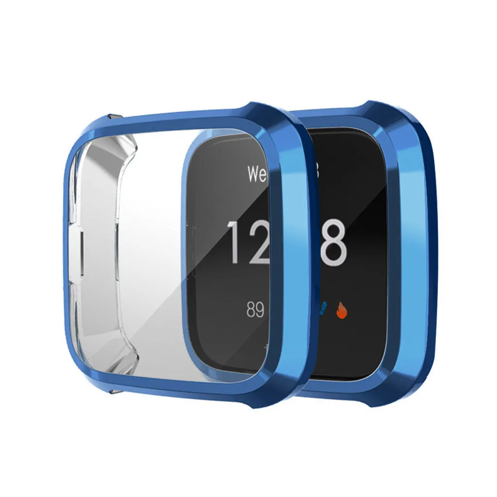 H30 Мягкий ТПУ защитный чехол с гальваническим покрытием для Fitbit versa Lite чехол для смарт часов защитная оболочка умные аксессуары - Цвет: Blue