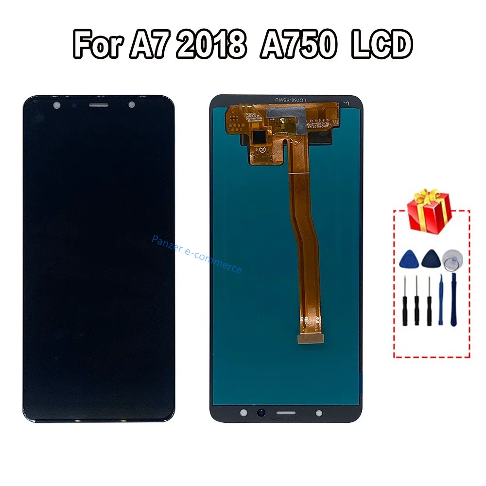 ЖК-дисплей TFT A7 2018 AMOLED для Samsung Galaxy A750 с дисплеем 6 0 дюйма A750F SM-A750F A750FN A750G schermo |