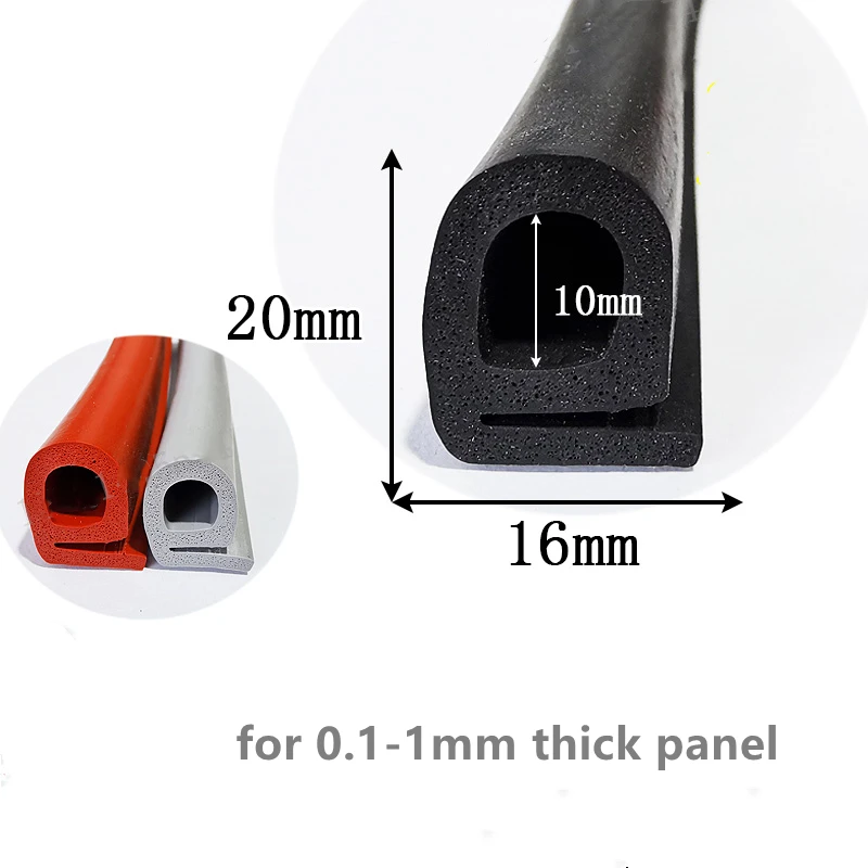 Alta temperatura resistente ao calor Seals Strip 16x20mm Cinza Preto Vermelho