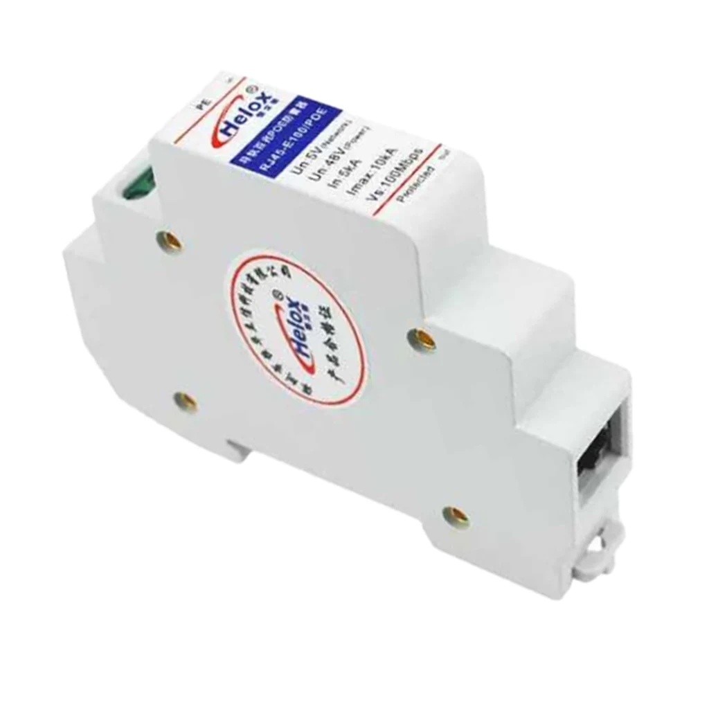 Rail Network RJ45 POE Surge Protector Thunder   Arrester Device Rail Type 100M Network POE   Protection Device
