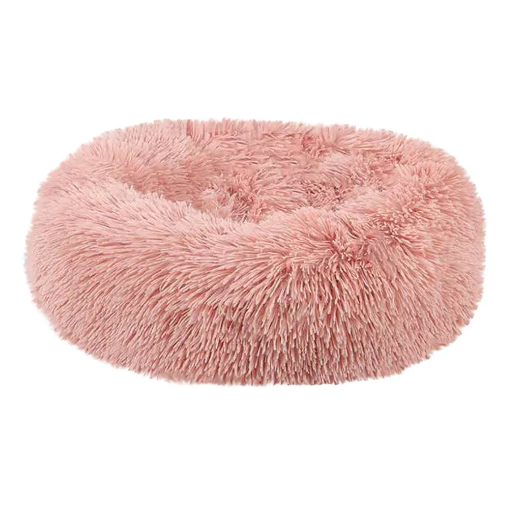 Pink Мягкое теплое круглое спальное место для питомца удобное гнездо для питомца собаки кошки Моющийся питомник легко чистые принадлежности для животных теплый дом для питомца FW3 - Цвет: Pink