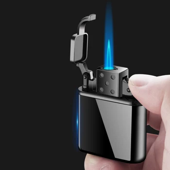

Retro Gas Lighter Jet Torch Turbo Lighters Metal Electronic Blue Flame 1300C Cigar Cigarettes Accessories Smoking Lighters