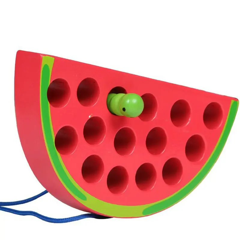  Fruit insect models Lacing Card Rope Toys Children's Wooden toy Teaching Learning While Playing Cre - 33009985902