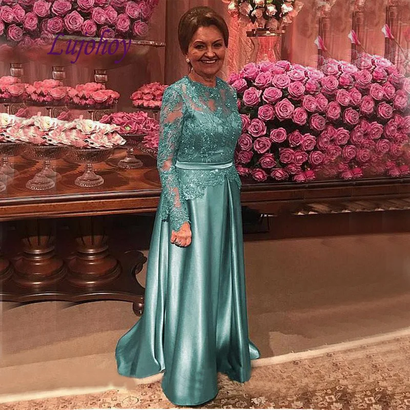Lange Mouwen Lace Moeder van de Bruid Jurken Plus Size voor Bruiloften Godmother Bruidegom Diner Jurken Lange Mouwen Lace Moeder van de Bruid Jurken Plus Size voor Bruiloften Godmother Bruidegom Diner Jurken