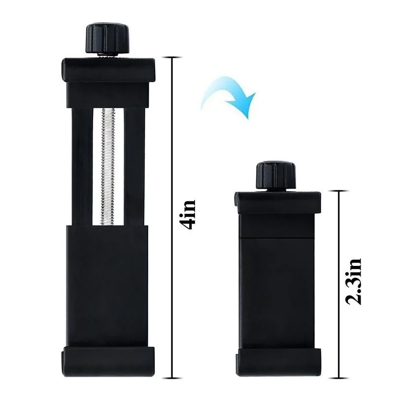 Universal Ponsel Tripod Mount Adaptor Ponsel Clipper Berdiri Vertikal 360 Derajat Adjustable Pemegang untuk iPhone 11 Samsung S10 S20