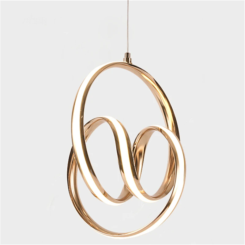 Modern Minimalist Led Pendant Lamp Art Spiral Design Restaurant Study Bar Counter Light Fixtures