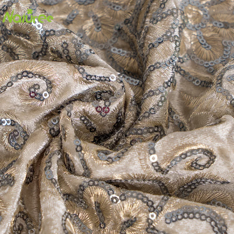 50*130 см блестящая ткань, вышитая блестками ткань, ПЭТ бархатная блестящая ткань для платья, свадьбы, сделай сам, блестящая ткань