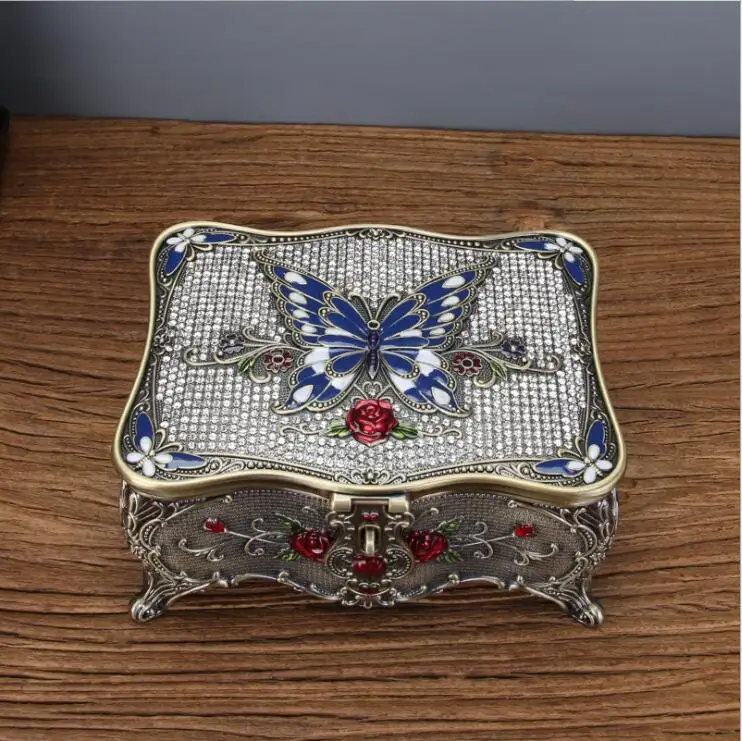 

Europe butterfly decorative metal jewelry box organizer box organizer for cosmetics desktop organizer Z196