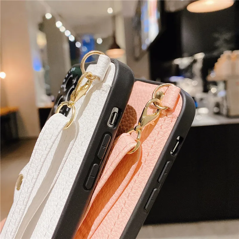 Wallet shoulder strap phone case for iphone 13 13Pro 12 11 Pro XS Max SE X XR 7 8 Plus chain lady leather pocket lanyard cover apple iphone 13 pro max case