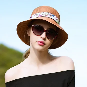 

Sedancasesa Fashion Ladies Summer Sun Hat Straw Hats for Women Large Brim Beach Sun Caps Foldable Sun Hat Cap Female SW259027