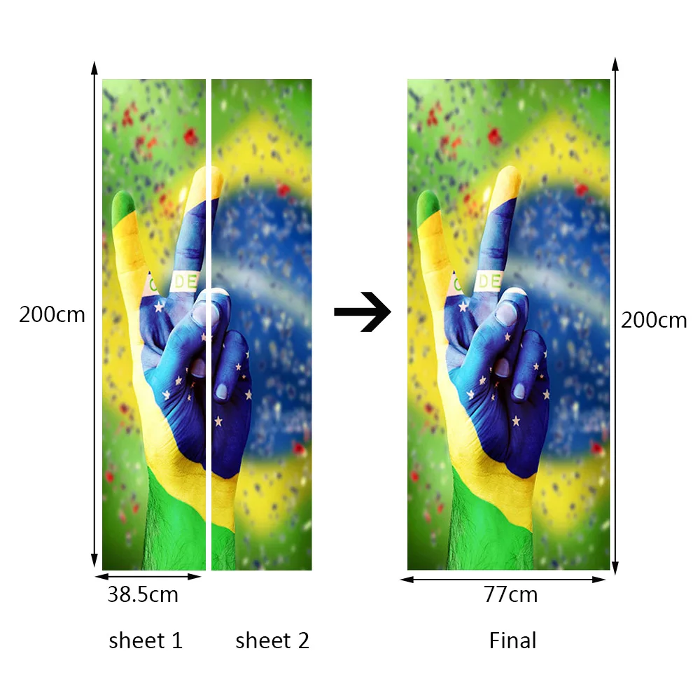 Флаг Бразилии удачный жесты двери стикер самоклеющиеся настенные переводки украшение для дома фото обои