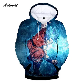 

Aikooki Mens Anime Hoodies Dragon Ball Z Pocket Hooded men Sweatshirts Kid Goku 3D Hoodies Pullovers women clothes Outerwear