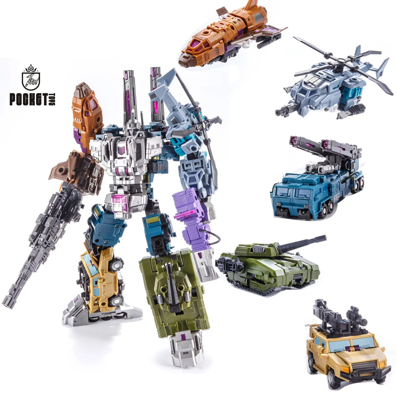

PocketToys Transformation G1 PT05 PT-05 Bruticus 5IN1 Deformation Car Action Figure Movie Model PVC Oversize Robot Toys
