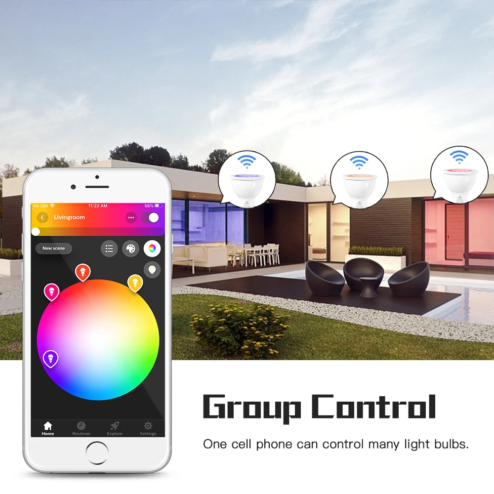 G светодиодный OPTO умный дом с технологией Zigbee RGB теплый белый светильник 5 Вт GU10