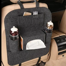 Авто многофункциональная подвесная коробка отделочная сумка с несколькими карманами для заднего сиденья автомобиля Органайзер шерстяной войлок держатель для мелочей контейнер для хранения