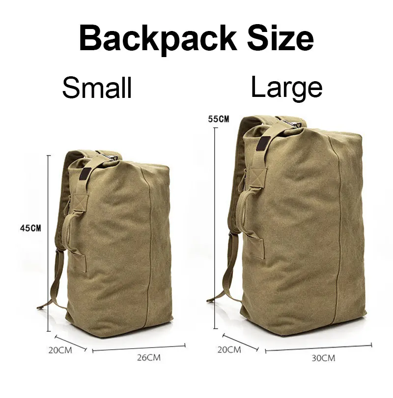 Men's Luggage Canvas Bag Large Capacity Camping Backpack Large Roomy Mountaineering Backpack Best Quality Outdoor Luggage Bag