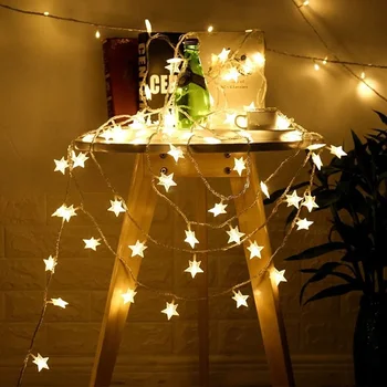

1.5/2/3 Meter LED Star Fairy Garland String Lights Novelty For New Year Christmas Wedding Home Indoor Decoration Battery Powered