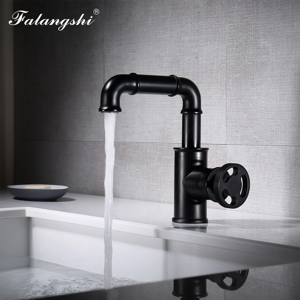 Modern Basin Mixer Retro Industrial Brass Faucet Bathroom Cold And Hot Black Gold Water Faucet Deck Mounted Sink Taps Wb1099 Basin Faucets Aliexpress