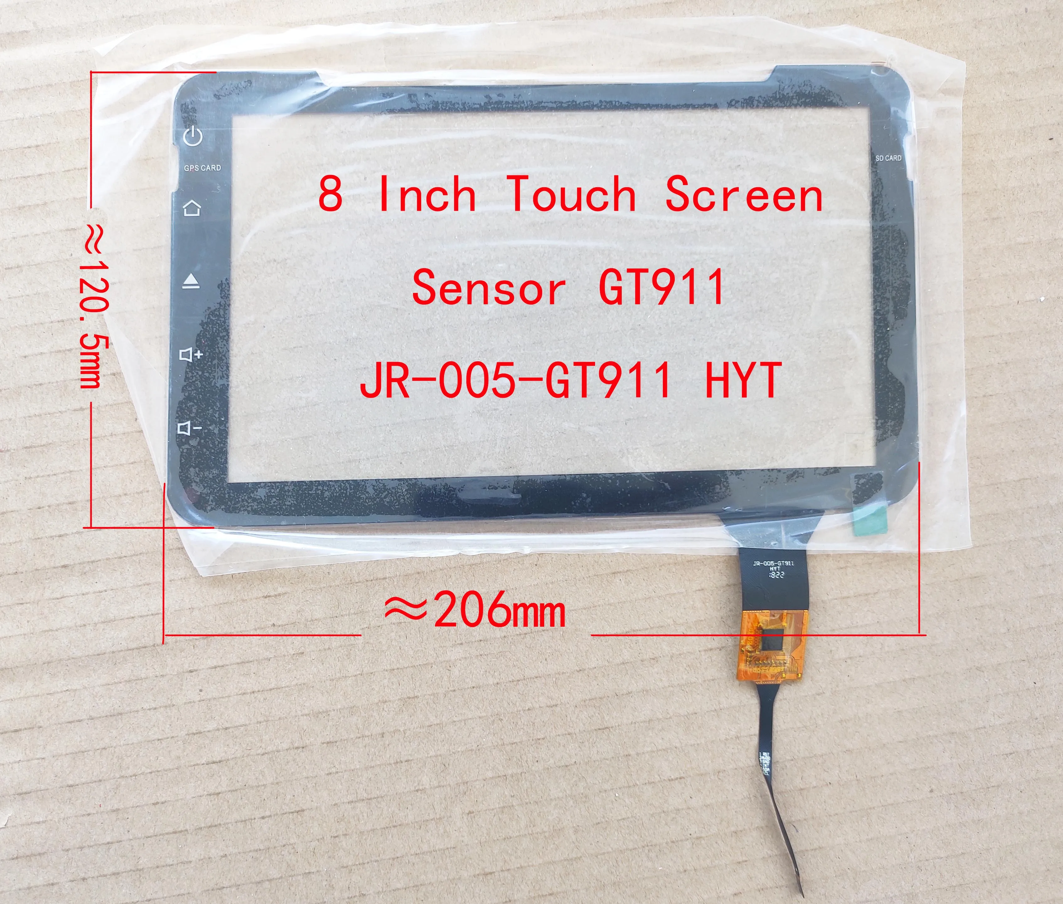 Sensor Digitalizador de Tela Touch de Modos para Rádio 206*120 mm 6pin Gt911