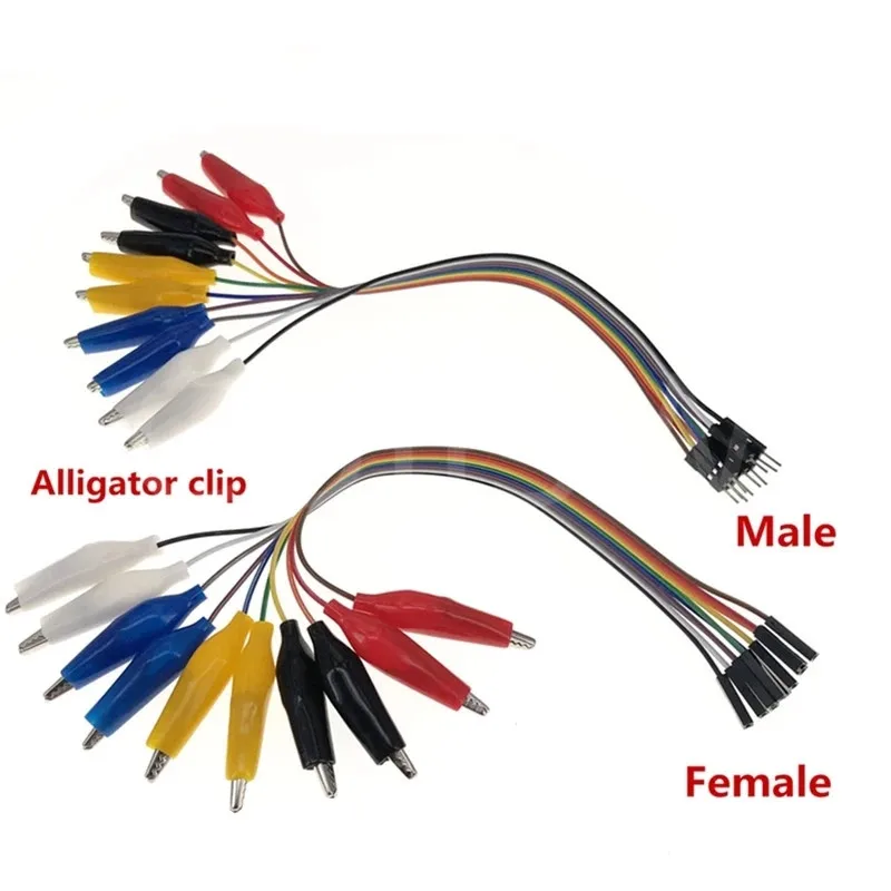 20cm 30cm Color end alligator clip jumper wire male and female alligator clip dupont wire test lead jumper cable DIY alligator clips,test leads,test cable lead,test lead wire,test lead cable,electrical test wire,test cable