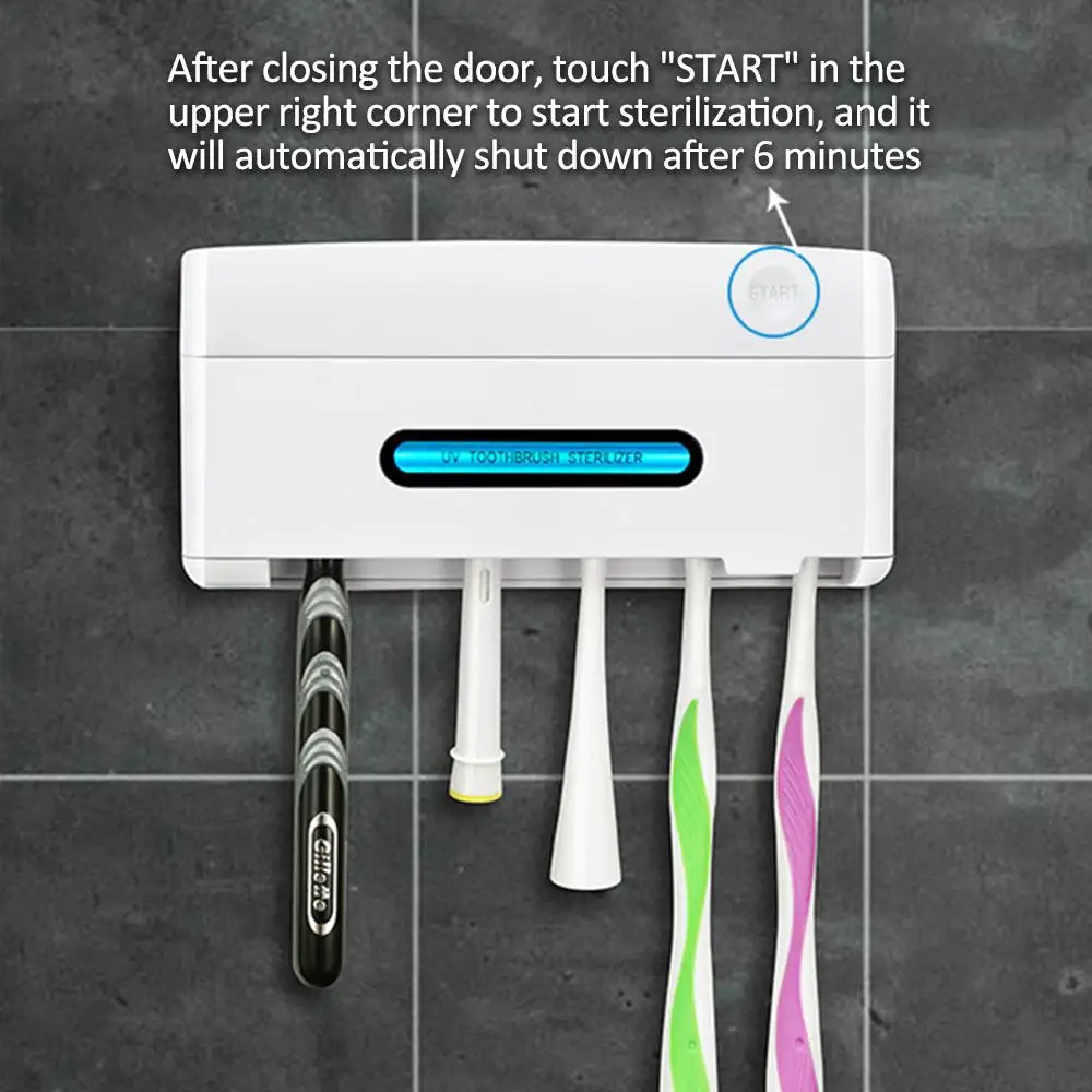 

UV Fashion Uv Sterilizer Toothbrushbox Toothbrush Portable Lights Toothbrush Sterilizer Mount Large Capacity Holder