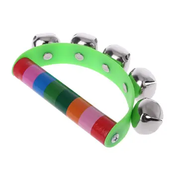 

Musical Tambourine Metal Bell Wood Percussion Instrument Handbell For Kids Toy Gifts 634F