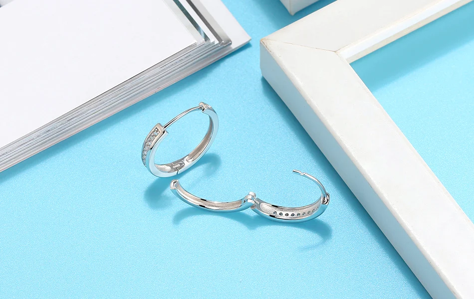 ORSA JEWELS Аутентичные 925 Круглые Серьги-кольца для женщин, лидер продаж, женское, Стерлинговое Серебро, круглые серьги, модное ювелирное изделие SE225