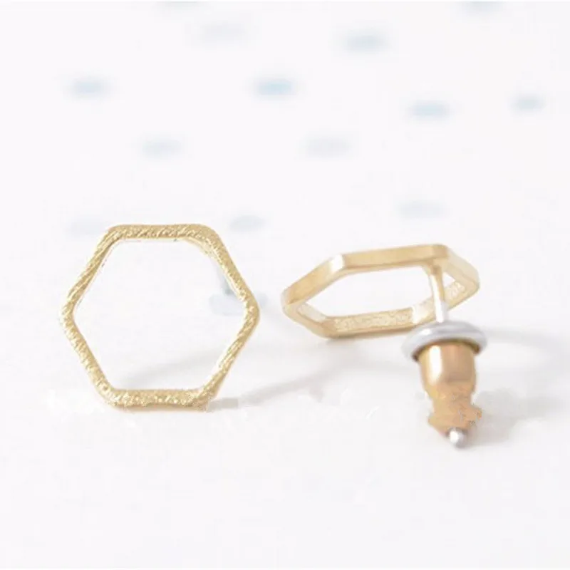 Fashion Hexagon Stud Earrings Geometry Class | Украшения и аксессуары