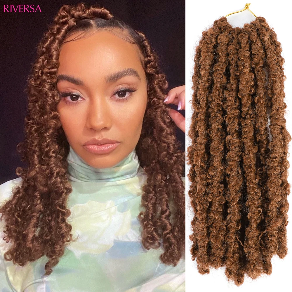 

12" 14" Butterfly Locs Crochet Hair Synthetic Crochet Braids Hair Extensions Soft Faux Locks For Braids Natural Pre-Looped Hair