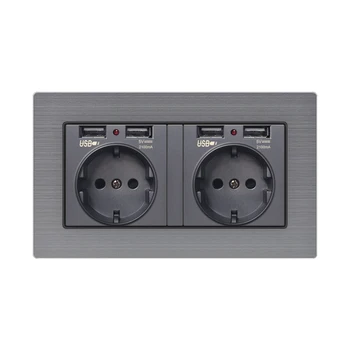 

powe sockets double socket with usb for home sockets and switches recessed hidden socket socket 220 gray electrical outlets