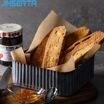 

JINSERTA Vintage Metal Serving Tray Retro Wrought Iron Breakfast Bread Cake Plate Nuts Snack Basket Desktop Sundries Decor Tray