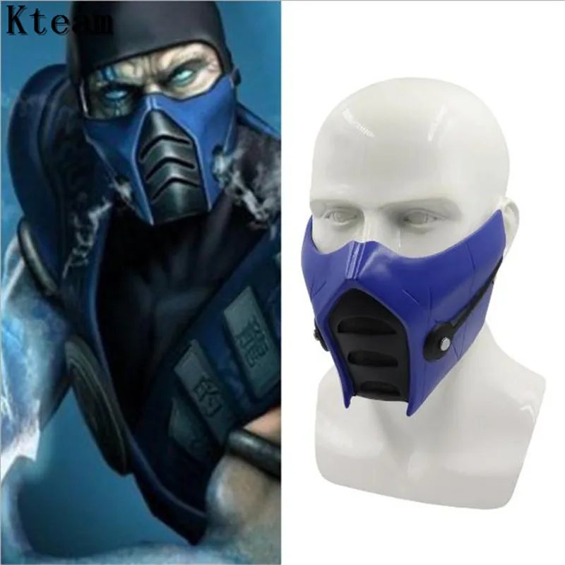 

2019 New Top Quality Game Mortal Kombat 11 Cosplay Masks Scorpion Resin Half Face Mask Halloween Carnival Party Props Funny COS