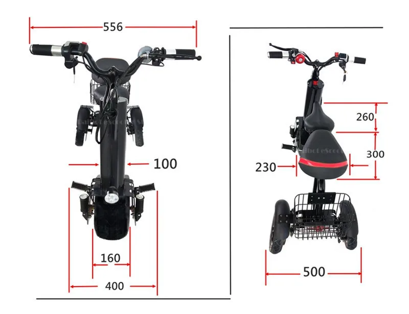 New Electric Motorcycle Adult Three Wheels Electric Scooters Single Motor 450W 60V Portable Powerful Electric Scooter With Seat (17)