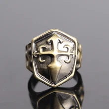 FDLK, мужское кольцо в стиле панк, ретро, крест, щит, готический рыцарь-Тамплиер, кольцо из нержавеющей стали, индивидуальное ювелирное изделие для мужчин