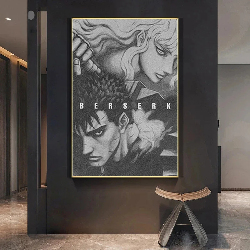 Berserk Kentaro Miura Anime Lona Poster Casa Pintura Da Parede