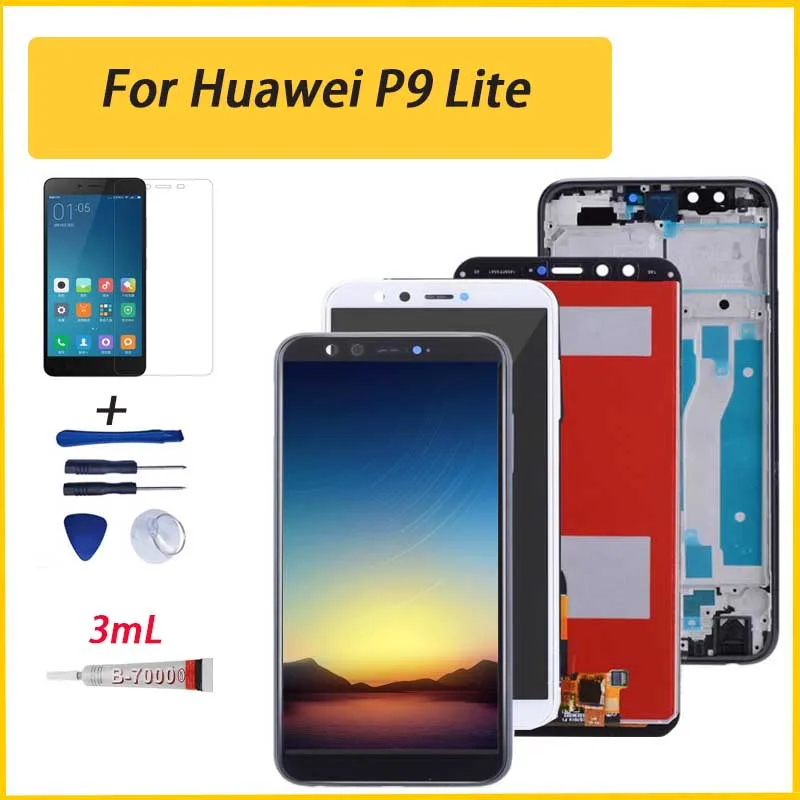 Новый ЖК дисплей с рамкой для HUAWEI P8 Lite 2017 замены экрана Huawei P9 экран детской лампы +
