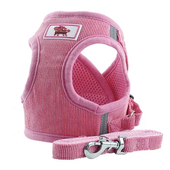 

Spring Corduroy Windproof Pet Harness Dogs and Cats Harness and Leash Set Mesh Padded Breathable Vest Harnesses for Small Dogs