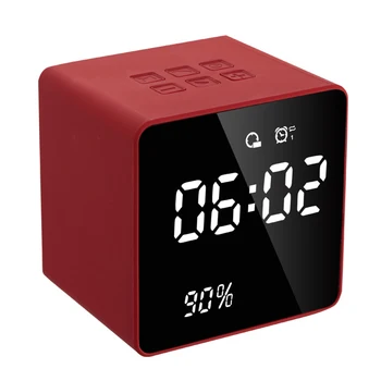 

LED Digital Display Alarm Clock Rechargeable Voice Prompt Portable Bluetooth Speaker With Microphone FM Radio HIFI Sterero
