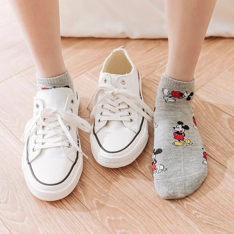 Cute Korean Style women Mickey Mouse Short Socks Fashion Funny Happy Novelty Summer Spring Women Sock cotton