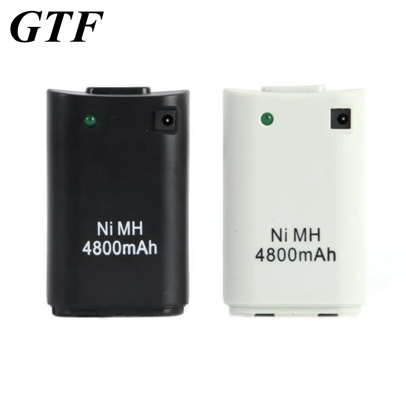 GTF 4800mAh Battery For Xbox 360 white/black Ni MH Battery Pack + 