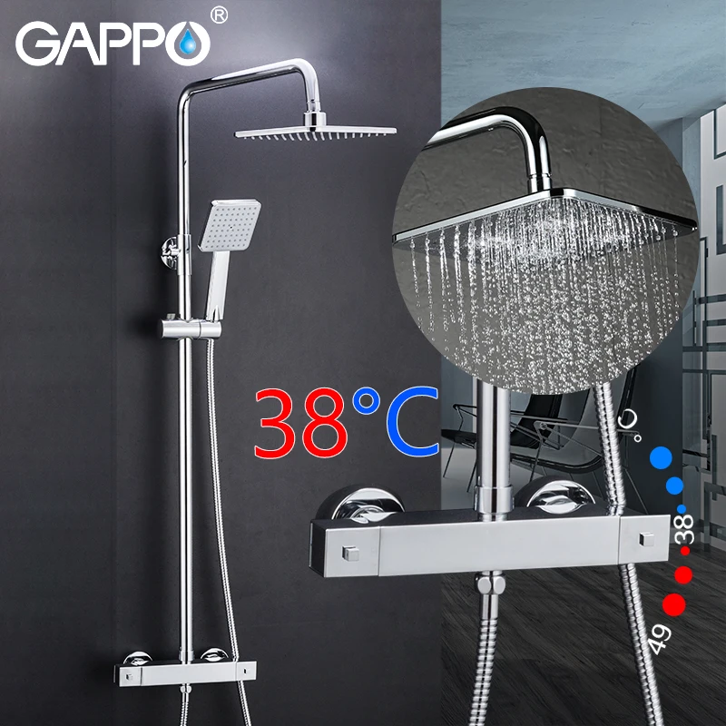 GAPPO shower system thermostatic shower faucets waterfall faucet set shower system Bathtub tap Wall Mounted mixer tap bathroom afbeelding