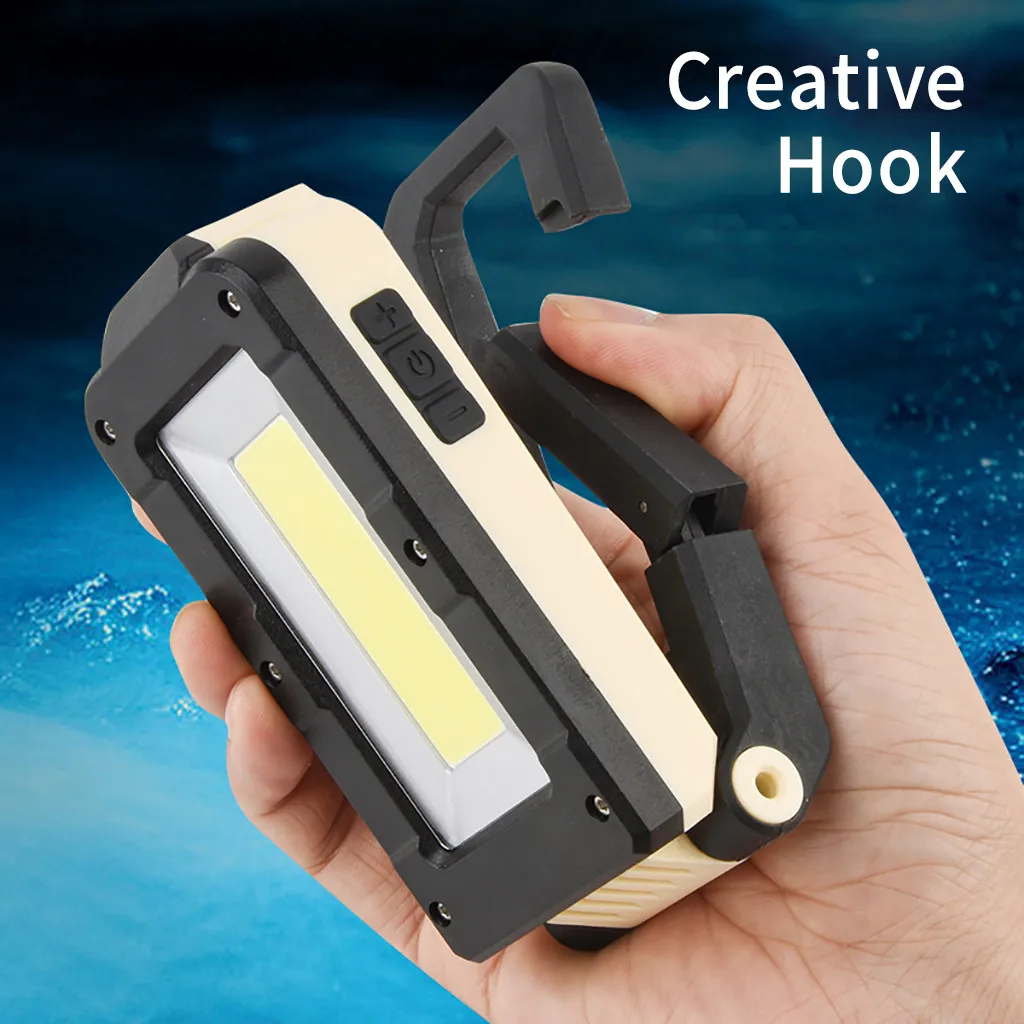 COB+LED Rechargeable Magnetic Torch Flexible Inspection Lamp Cordless Worklight Portable Folding Work Light Built-in battery