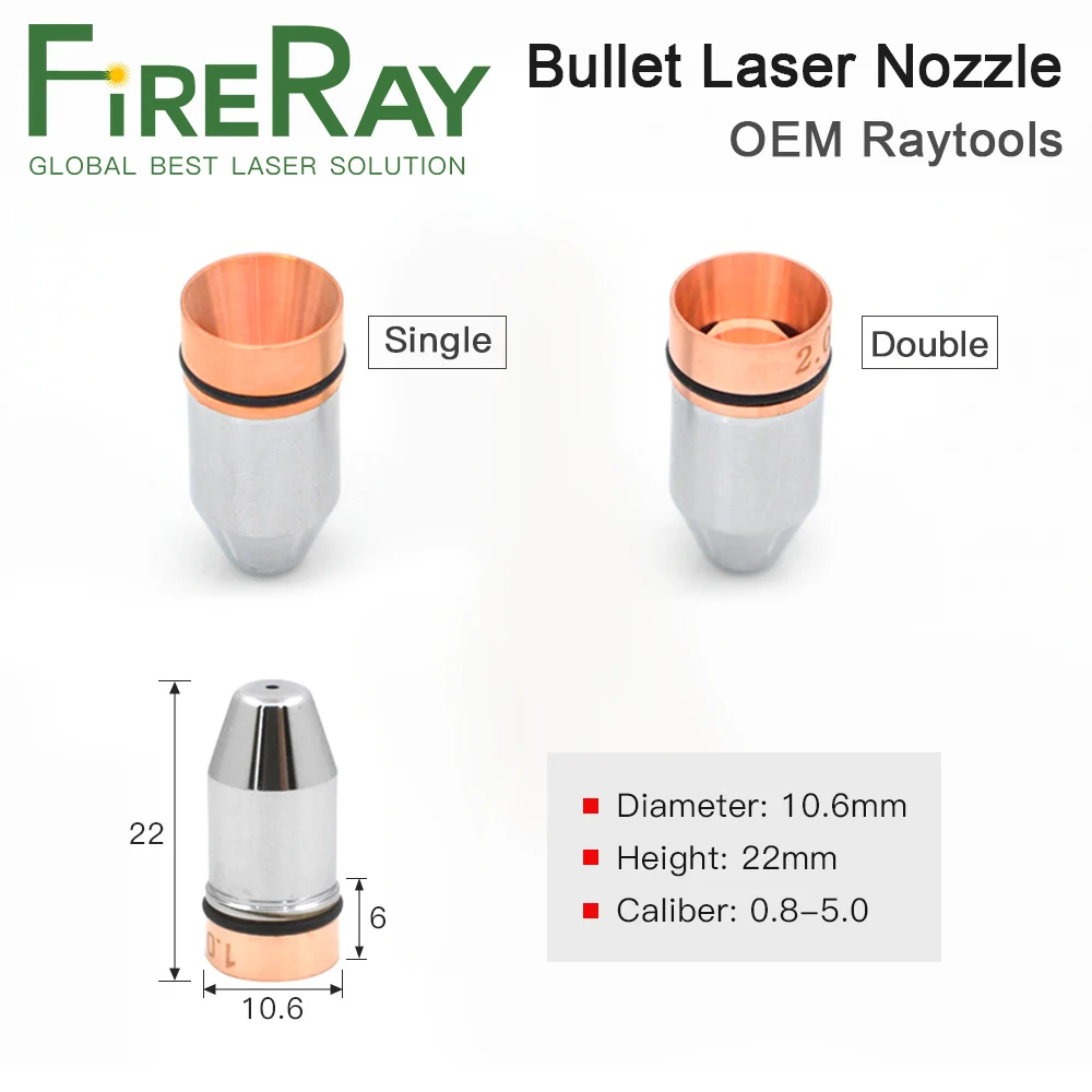 Fireray Bullet Laser Nozzle Single Double Layer Caliber 0 8 4 0 For Cincinnati Raytools Lasermech Fiber Laser Cutting Machine Welding Nozzles Aliexpress