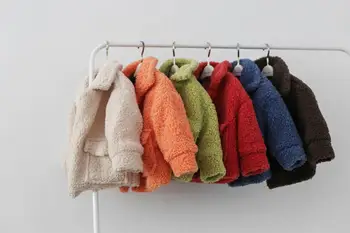 

New autumn and winter baby children's jacket light and warm comfortable cotton clothes girls version of the hairy girls tops