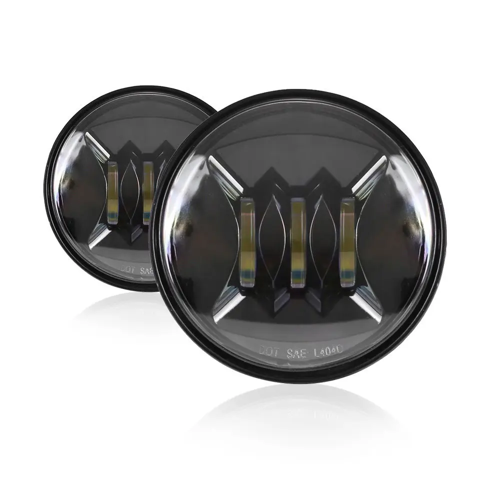 

2Pcs DC 10-30V 6000K Aluminum Housing PMMA Lens 4-1/2" 4.5 Inch 30W LED Spot Fog Lights Lamp For Harley Davidson Motorcycle