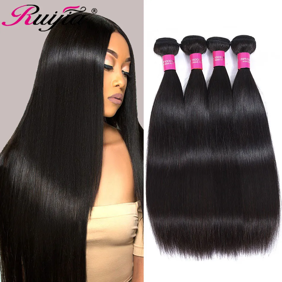 Peruvian Hair Straight Bundles Remy Human Tissage Cheveux Humain 4 Natural Color Bundle Deals | Шиньоны и парики